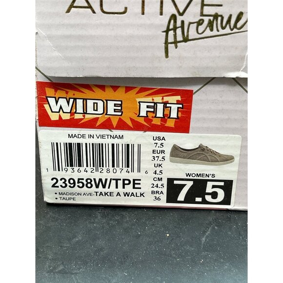 Skechers Womens Madison Ave-Take A Walk Wide Fit Sneakers 7.5 Taupe - Picture 2 of 9